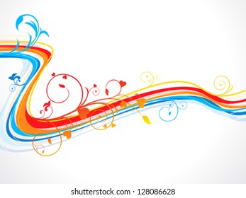 abstract artistic floral wave vector illustration