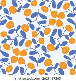 Abstract artistic florals seamless pattern background vector. Colorful botanical wallpaper with flower, foliage. Design for prints, cover, fabric, packaging, wall art, home decor.