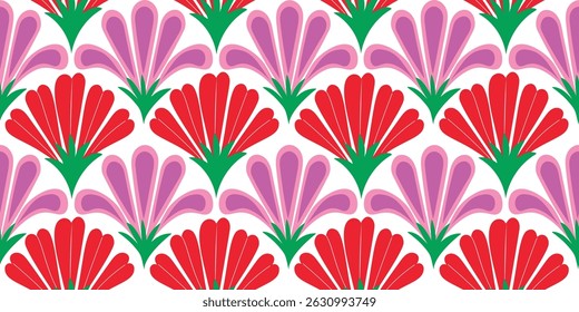 Abstract artistic Florals seamless pattern background vector. Colorful botanical wallpaper with flower, foliage. Design for prints, cover, fabric, packaging, wall art, home decor.