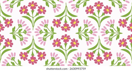 Abstract artistic Florals seamless pattern background vector. Colorful botanical wallpaper with flower, foliage. Design for prints, cover, fabric, packaging, wall art, home decor.