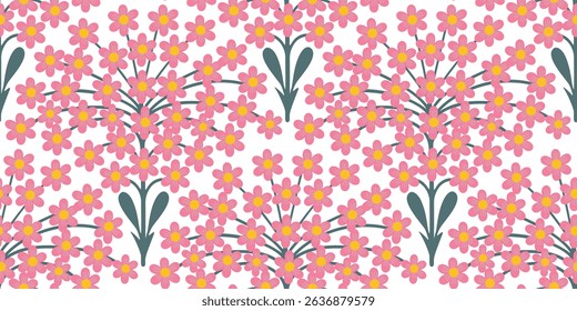 Abstract artistic Florals seamless pattern background vector. Colorful botanical wallpaper with flower, foliage. Design for prints, cover, fabric, packaging, wall art, home decor.