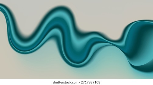 Abstract Artistic Flow of Blue and Teal Wavy Lines with Smooth Gradient for Creative Design Projects vector
