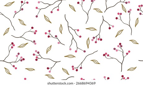 Abstract artistic foliage seamless pattern on white background vector. Colorful botanical wallpaper with watercolor texture. Design for prints, cover, fabric, packaging, wall art, home decor.