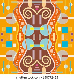 Abstract artistic geometric seamless pattern. Colorful design for wallpaper, flyer, brochure cover. Colored geometric shapes, figures. Modern art background