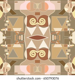 Abstract artistic geometric seamless pattern. Colorful design for wallpaper, flyer, brochure cover. Colored geometric shapes, figures. Modern art background
