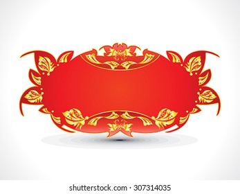 abstract artistic golden red border vector illustration