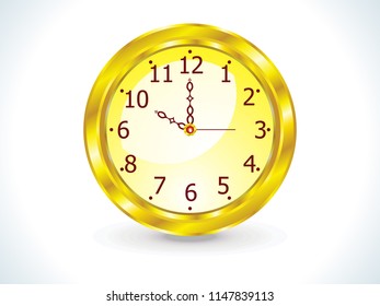 abstract artistic golden time clock vector illustration