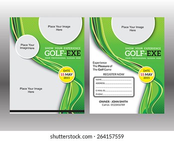 abstract artistic golf flyer template vector illustration 
