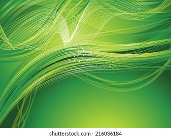 abstract artistic green background wave vector illustration