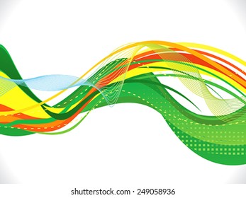 abstract artistic green wave background vector illustration