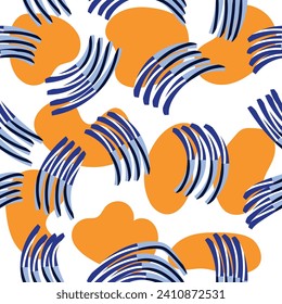 Abstraktes künstlerisches Illustrationsmuster. Kreative Collage zeitgenössisches, nahtloses Muster. Modische Vorlage für Design