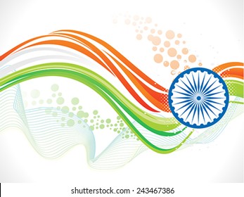 abstract artistic indian flag wave background vector illustration