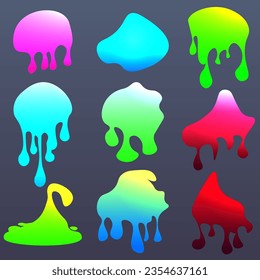 Abstract artistic ink splatter ink paint splatter, drops, splashes. Set of Ink blots. Watercolor paint brush texture. Grunge spray drop spatter, dirty blot splatters and splat. Vector illustration