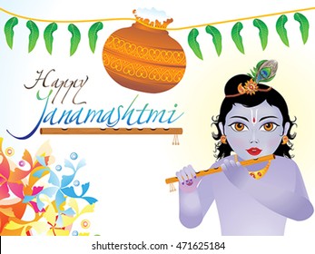 abstract artistic janamashtmi background vector illustration