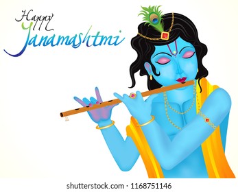 abstract artistic krishna janamashtmi background vector illustration
