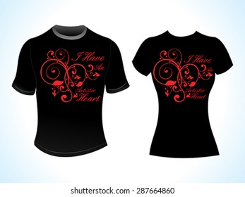abstract artistic lovers tshirt vector illustration