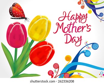 abstract artistic mothers day background with floral background vector illustration