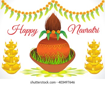 abstract artistic navratra kalash vector illustration