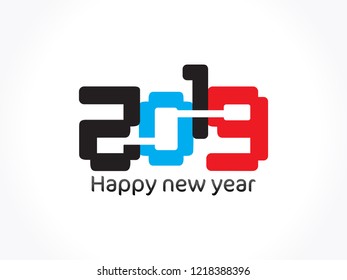 abstract artistic new year text vector illustration