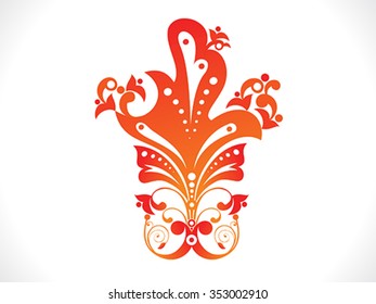 abstract artistic orange floral vector illustration