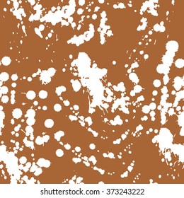 Abstract artistic paint splashes and blots seamless pattern. Hand drawn splash texture. Vector illustration.