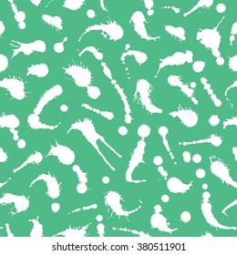 Abstract artistic paint splashes and blots seamless pattern. Hand drawn splash texture. For cards, invitations, identity, books, advertisement, magazine textile and interior decoration.