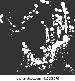 Abstract artistic paint splashes and blots seamless pattern. Black and white hand drawn splash textured background. Design for print, fabrics, textile, wrapping paper, wallpaper. Vector illustration.