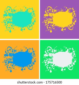 Abstract artistic paint vector background set
