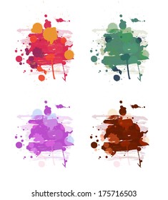Abstract artistic paint vector background set