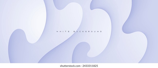 Abstract artistic papercut white background smooth color decorative shape design.