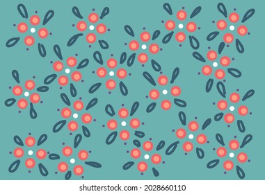 Abstract artistic pattern with flowers 