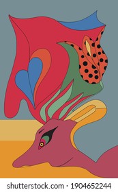 Abstract artistic pattern in vector. Painting, decor element in the interior, bright background