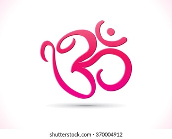 abstract artistic pink om text vector illustration