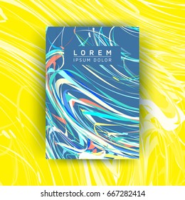 Resumen Diseño de plantillas de afiches artísticos - Ilustración vectorial creativa para cubierta, volante, tarjeta, presentación - Coloridas líneas de rotación en fondo azul