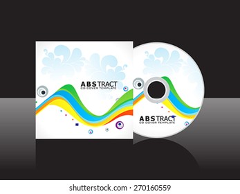 abstract artistic rainbow cd cover template vector illustration