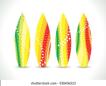 abstract artistic rainbow surf board vector illustration