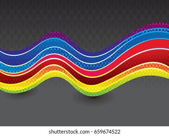 abstract artistic rainbow wave vector illustration