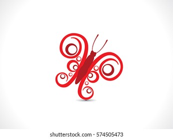 abstract artistic red butterfly vector illustration