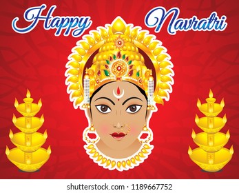 abstract artistic red creative navratri background vector illustration