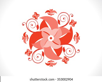 abstract artistic red floral vector illustration