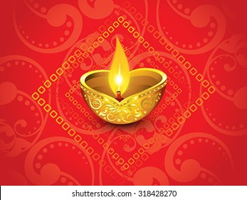 abstract artistic red golden diwali vector illustration