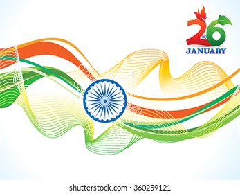abstract artistic republic day wave vector illustration