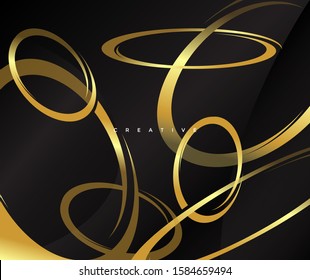 Abstract Artistic Ring Rounded Swoosh Stylish Background