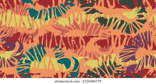 Abstrakte künstlerische nahtlose Muster. Handgemaltes exotisches Grunge-Texturdesign in erdigen Beige- und Blautönen. Vektorgrafik