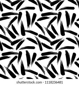 Abstract artistic seamless pattern with strokes. Trendy hand drawn textures. Modern abstract design for paper, cover, fabric, interior decor and other users.