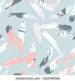 Abstract artistic seamless pattern with strokes. Trendy hand drawn textures. Modern abstract design for paper, cover, fabric, interior decor and other users.
