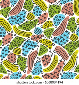 Abstract artistic simple seamless pattern. Vector background doodle design.