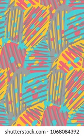 Abstract artistic simple seamless pattern. Vector background doodle design.