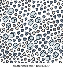 Abstract artistic simple seamless pattern. Vector background doodle design.