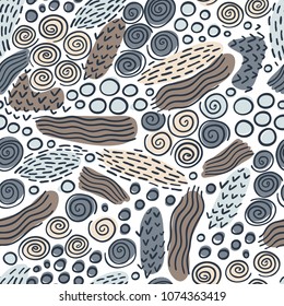 Abstract artistic simple seamless pattern. Vector background doodle design.